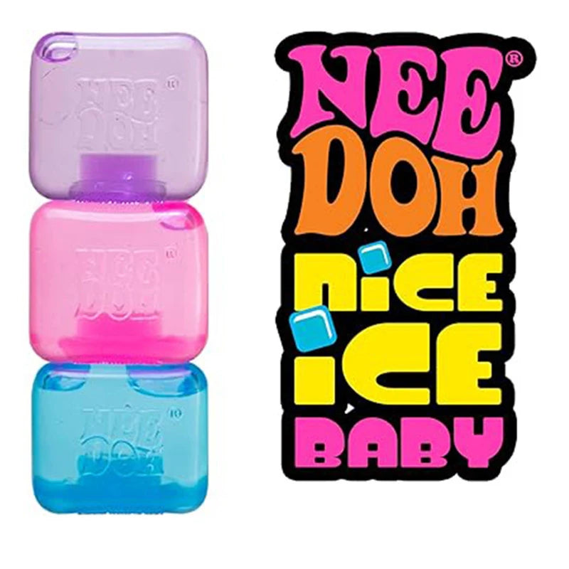 Needoh Nice Cube Antistress Sensoriale, Giocattolo per Ansia e Concentrazione, Cubo Sensoriale da Scrivania per Adulti e Bambini
