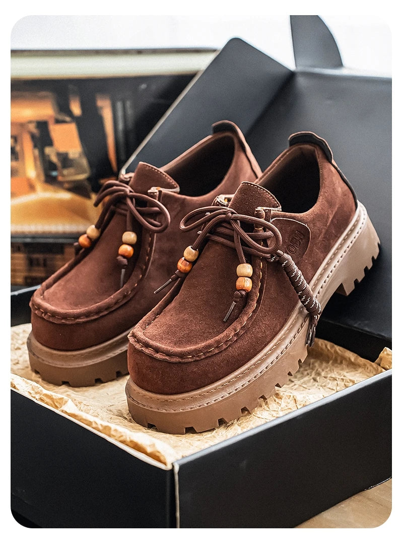 Men's Wide Toe Barefoot Shoes Classic Retro Casual Shoes Lightweight Outdoor Sports Walking Shoes Brown Thick Soled Work Shoes