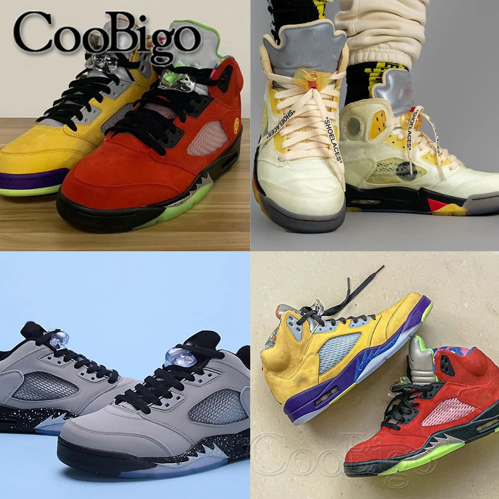 2 Pairs AJ Shoes Lace Clamps Clear Butterfly Toggle Clips Cord Locks Stoppers for Nike Air Jordan 5 Sneaker Shoelace Accessories
