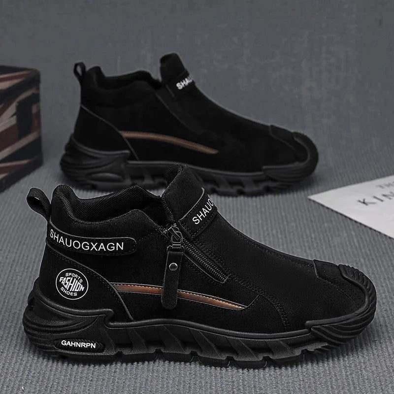 Men's High-Cut Casual Sports Shoes Anti-Slip Wear-Resistant Ankle Boots Outdoor Workwear Footwear for Comfortable Walking