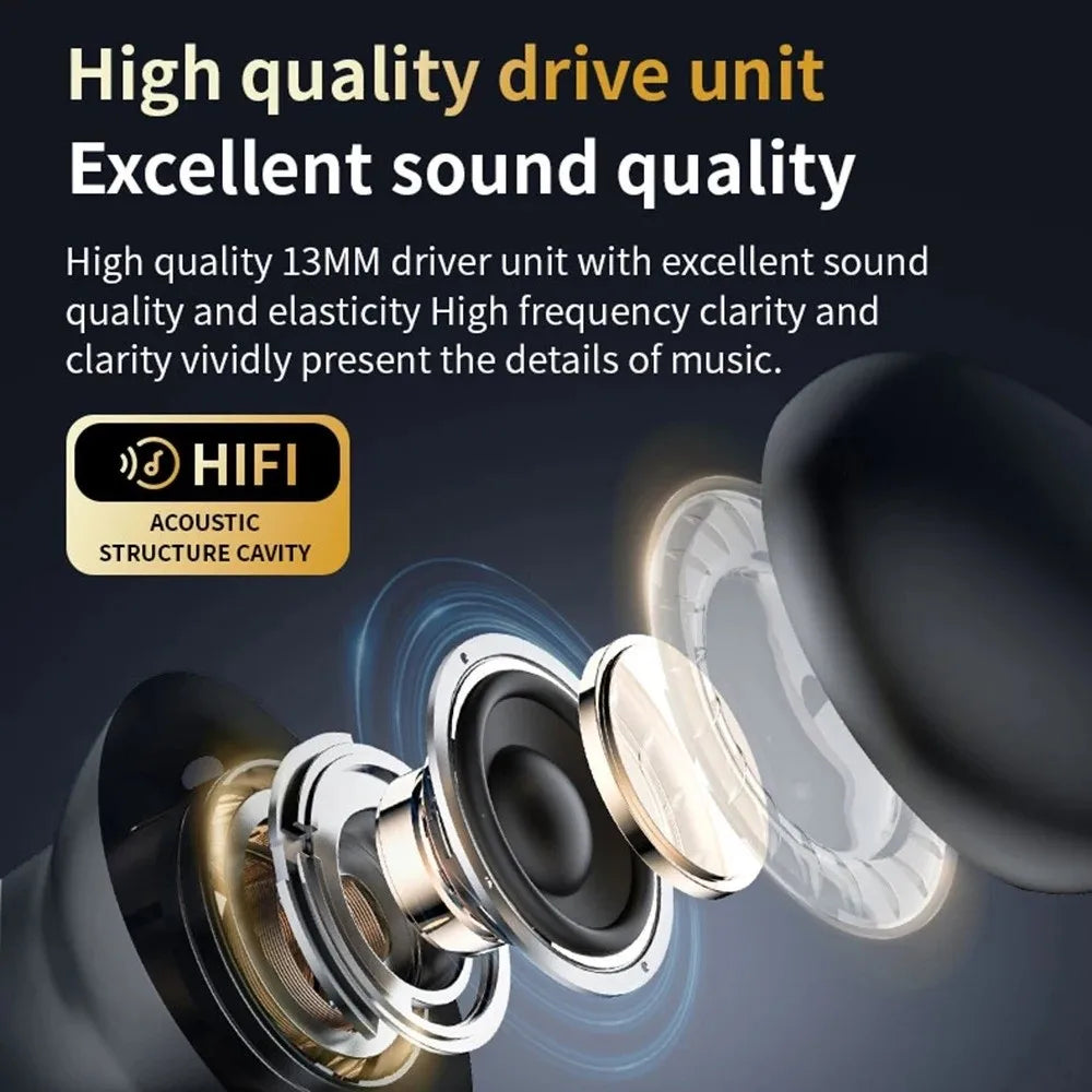 Bluetooth 5.4 Full Touch Screen Headphones Smart LCD in Ear Wireless in-Ear Earbuds Long Battery HD Call ANC Bluetooth Earphones