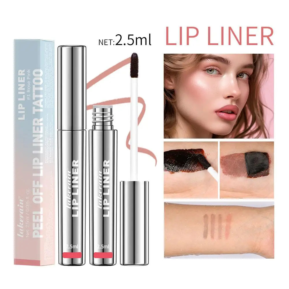 Waterproof Lip Liner Peel Off Tattoo Lipgloss Waterproof Long Lasting Matte Lip Tint Brown Contour Tear-off Lips Stain Cosmetic