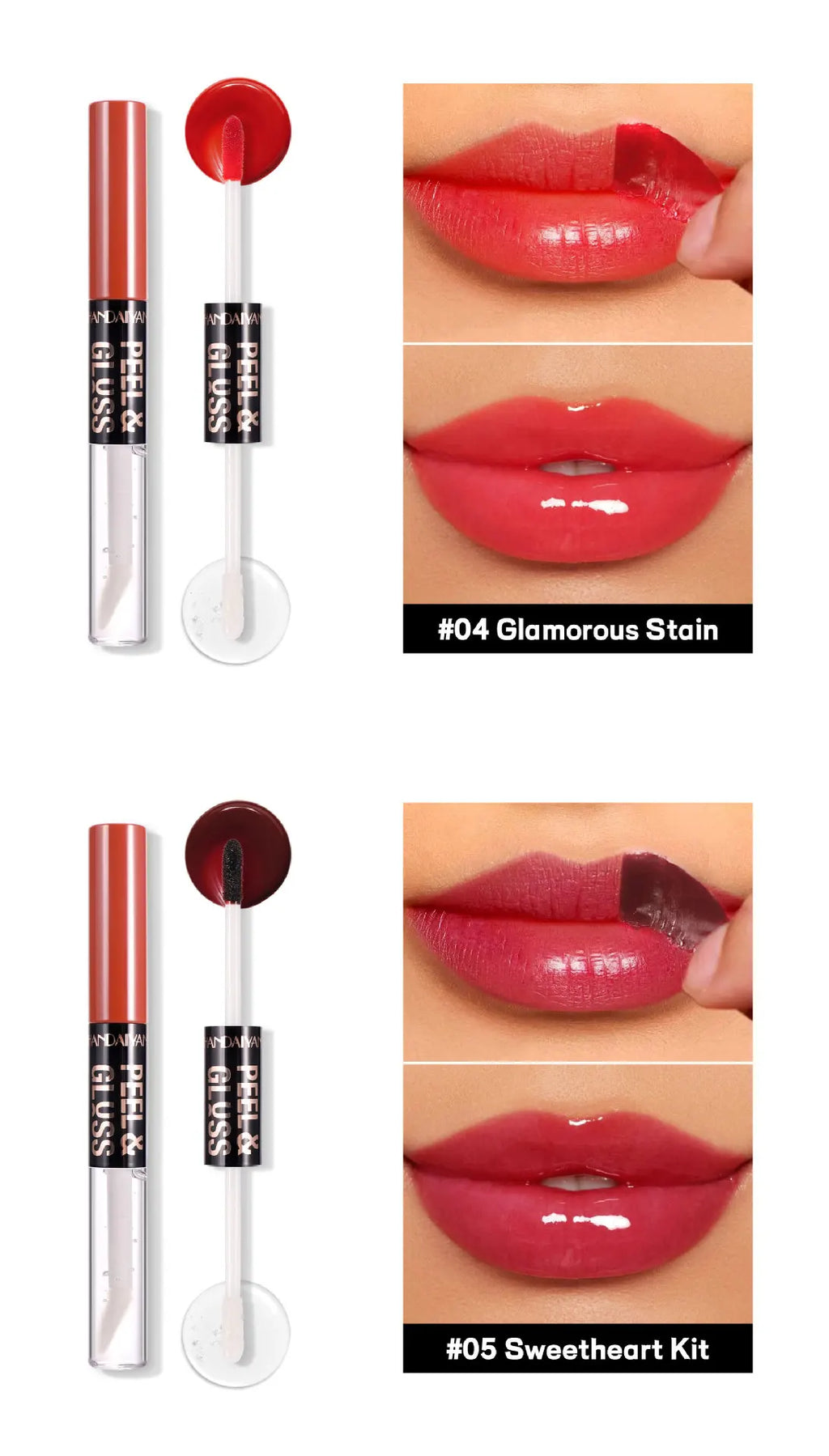 HANDAIYAN Matte Peel-Off Lip Stain Waterproof Transfer-Proof & Moisturizing 2-in-1 | Long-Lasting Lip Gloss & Lipstick