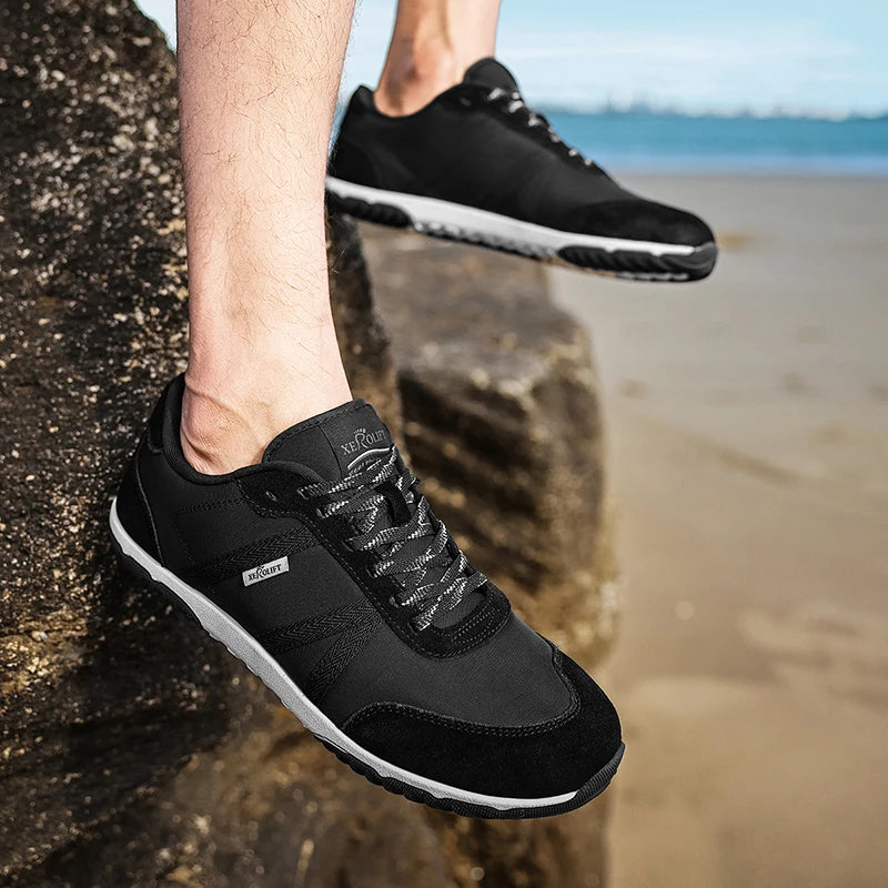 Men Spring and Autumn Oversized Wide Toe Shoes Barefoot Casual Shoes Popular Flat Sneaker Outdoor hiking driving Footwear