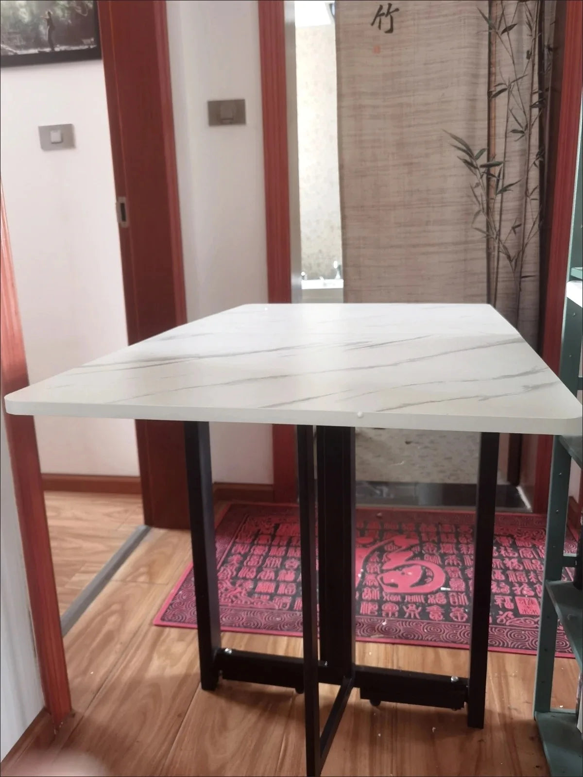 Foldable Rectangular Dining Table 100/120/140 Cm for Small Space Home And Restaurant Furniture Compact Meal Folding Table