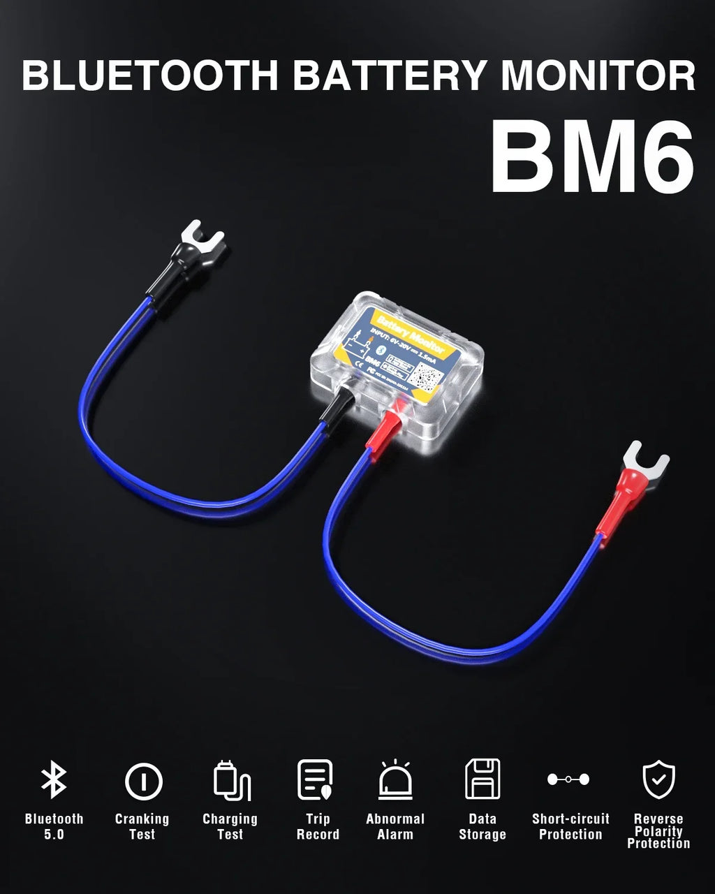 Wireless Bluetooth 4.0 12V Battery Monitory BM6 With Car Battery Health Check APP Monitoring Battery Tester For Android IOS Hot