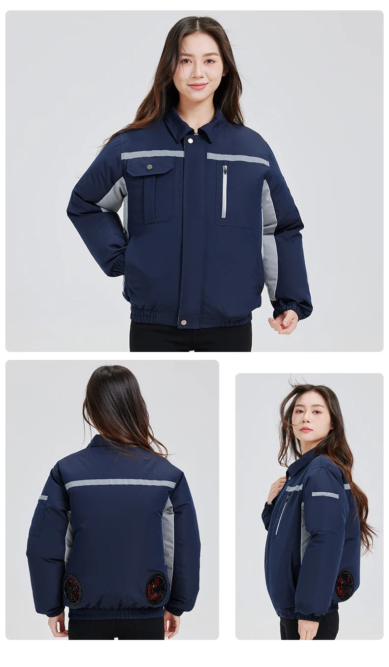 New Loose Cooling Work Clothes For Both Men And Women Summer Sun Protection Jacket Air Conditioning Suit With Two Fans Clothing