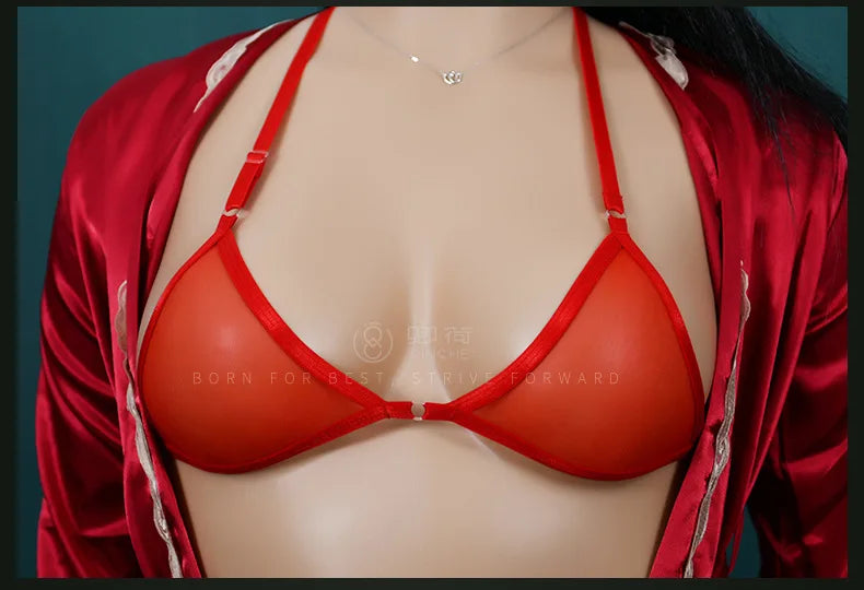 Sexy Women Bra Set Ultra-Thin Invisible Transparent Women's Lingerie Bra Panties Set Adjustable