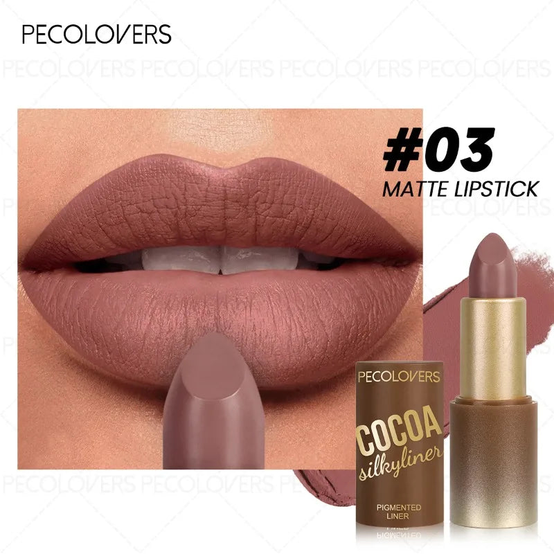 1pcs Multi-color Lipstick, Brown Lip Gloss, Waterproof and Long-lasting, Full and Charming Lips, Lip Cosmetics