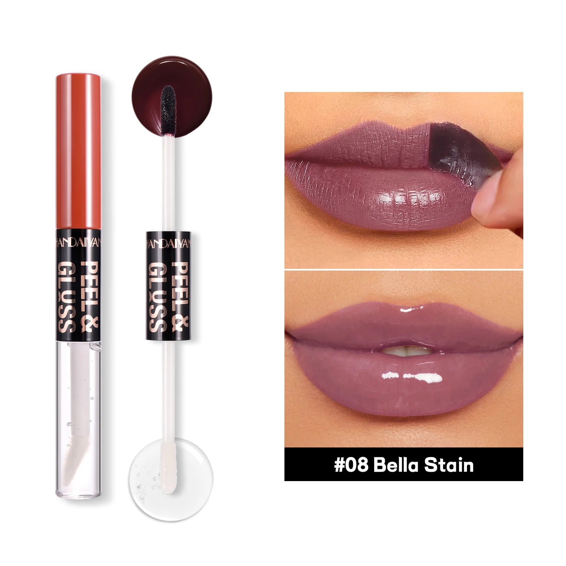 HANDAIYAN Matte Peel-Off Lip Stain Waterproof Transfer-Proof & Moisturizing 2-in-1 | Long-Lasting Lip Gloss & Lipstick