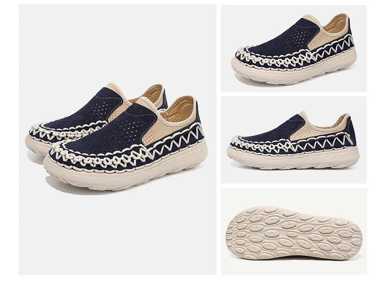 Summer Hand-woven Men's Shoes Fashion Men Casual Shoes Brand Designer Men Sneakers High Quality Outdoor Flats Driving Shoes