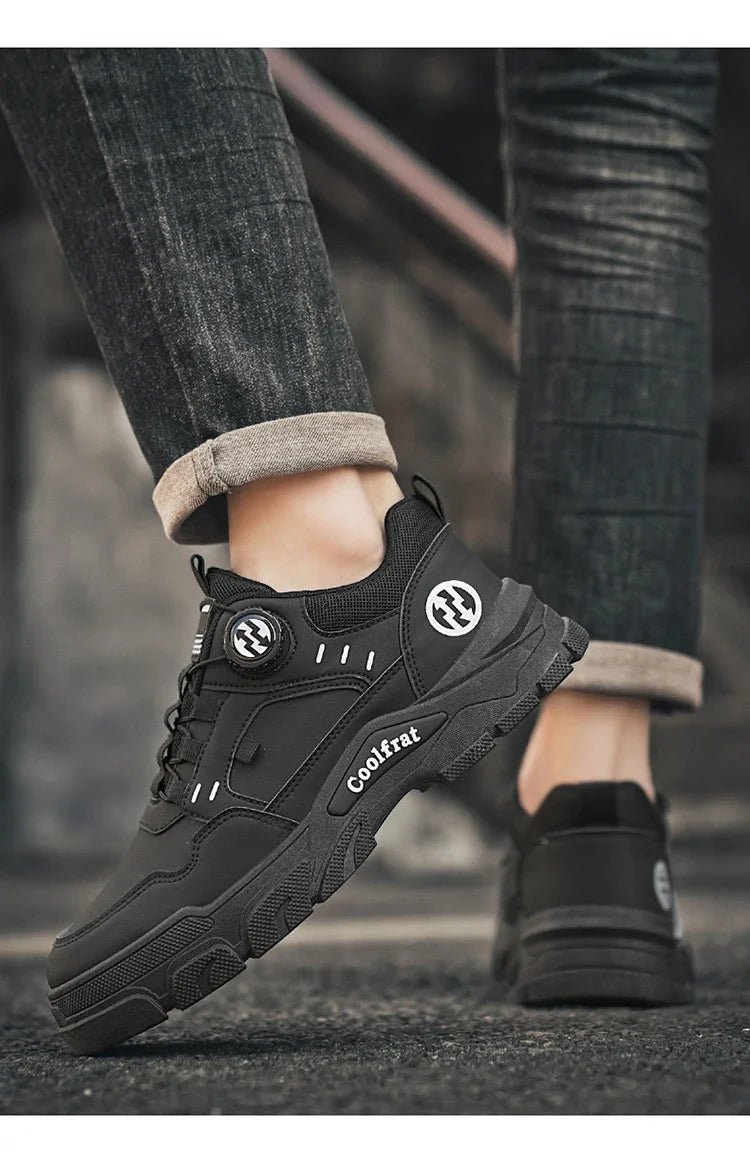 New Men's Shoes Low-top Rotating Buckle Sports Casual Trendy Outdoor Waterproof Work Shoes EVA Sole Rubber Zapatillas Hombre