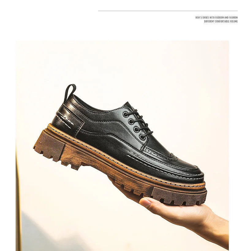 Shoes for Men Fashion High Quality Leather Men Shoes Business Light Luxury High-end Retro Tooling Men's Shoes Zapatillas Hombre