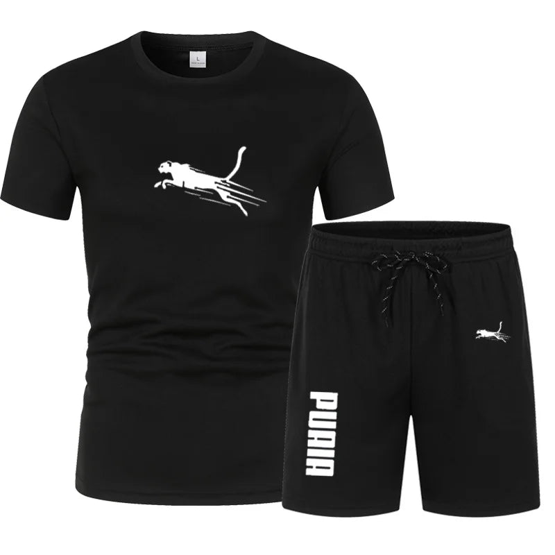 2026 Summer Sports Set Men's 2-piece Set Men's Leisure Sports Set Running, Training and Exercise