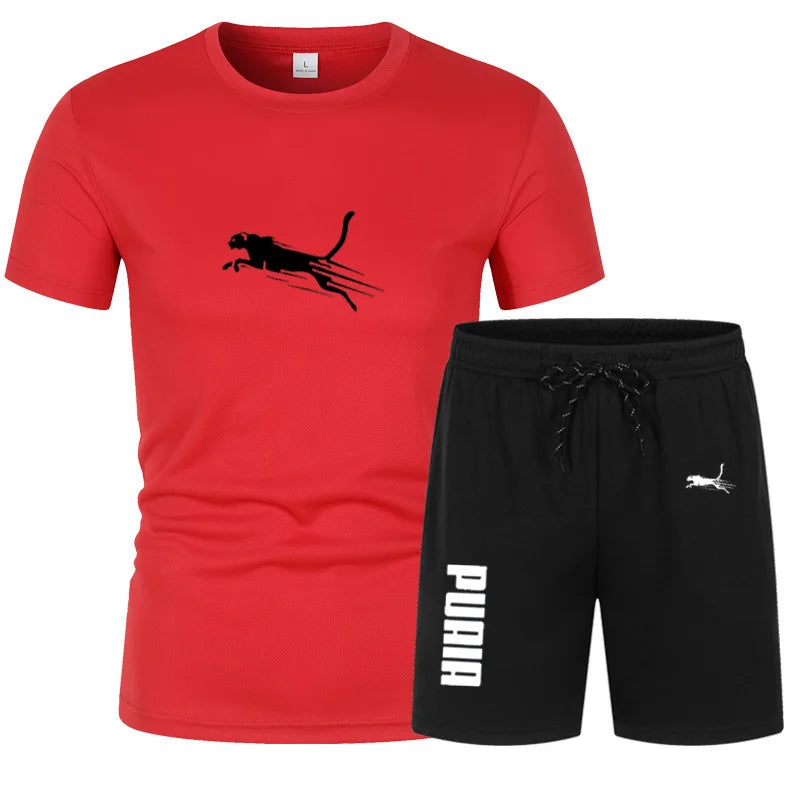 2026 Summer Sports Set Men's 2-piece Set Men's Leisure Sports Set Running, Training and Exercise