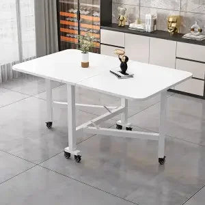 Folding Dining Table For Small Household Multifunctional Folding Rock Board Table Rectangular Living Room Movable Dining Table