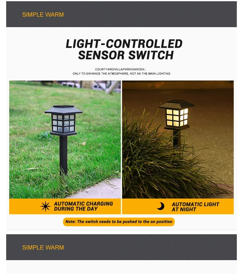 Outdoor Solar Lights Garden Lights Solar Powered Lamp Lantern Waterproof Landscape Lighting Pathway Yard Lawn Garden Decoration