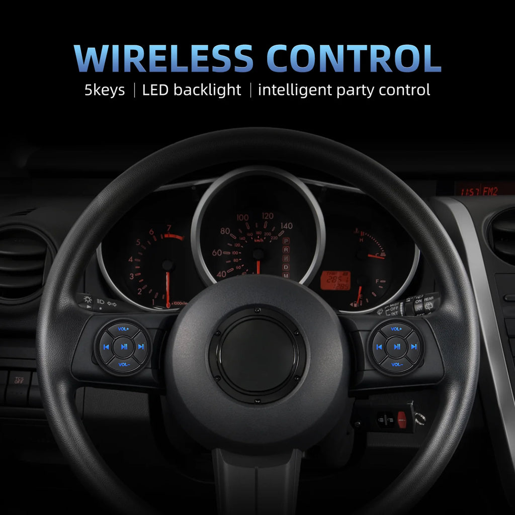 Bluetooth-compatible Car Motorcycle Bike Wireless Steering Wheel Remote Control Music Player  Media Button For IOS Android Phone