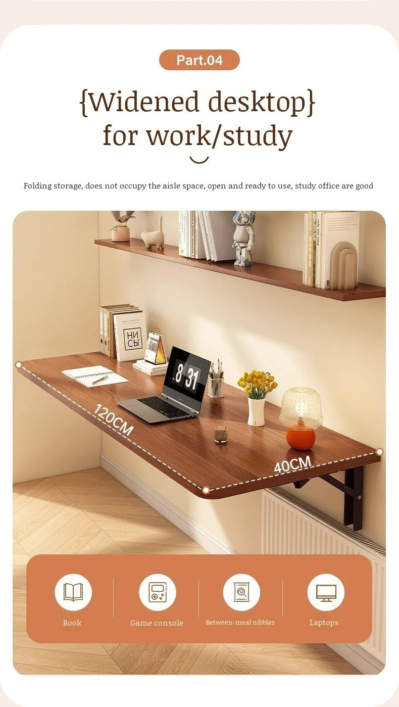 Household Wall Mounted Foldable Desk Waterproof and Anti Fouling Panel Multi Functional Suspended Wall Table
