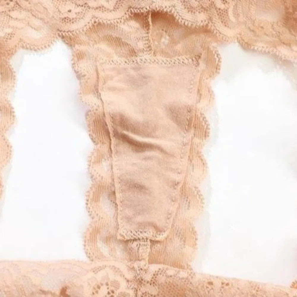 Lingerie Low Waist Lace Seamless Panties Thong Bow Underwear for Women Cotton Crotch Transparent Mesh Lace Briefs Lady