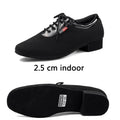 Men's Modern Dance Shoes Boys Latina/tango/ballroom Shoes Rubber/soft Sole Low Heels Professional Black Man