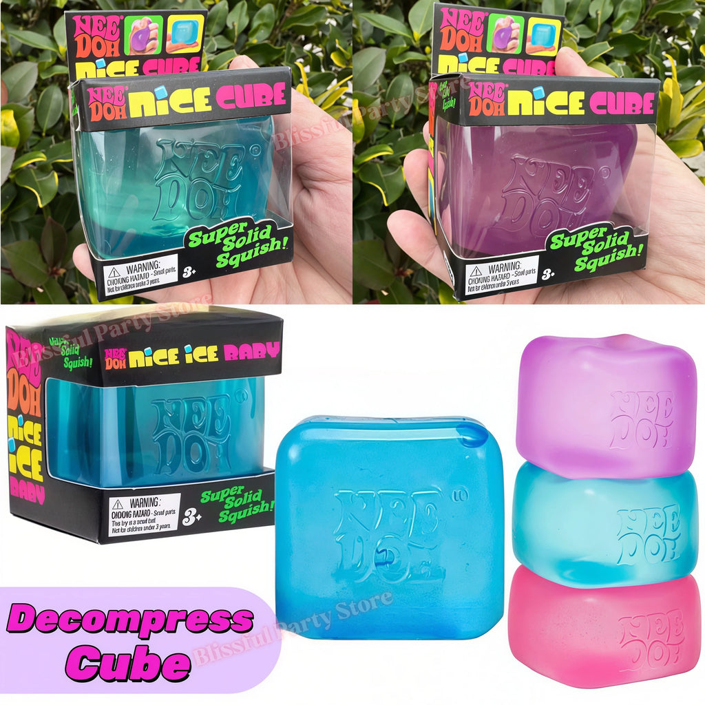 Needoh Nice Cube Sensory Stress Reliever Fidget Tool for Anxiety & Focus Desk Sensory Cube for Adults & Kids Party Favors Gifts