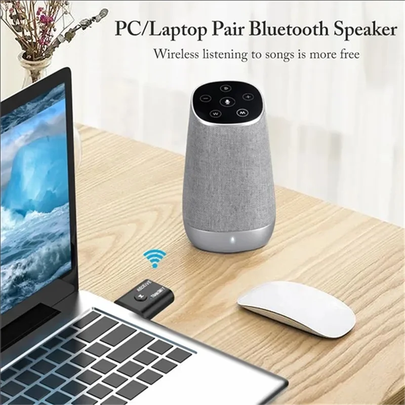 BT 5.0 Bluetooth Adapter Wireless Audio Receiver and Transmitter Dual Function Bluetooth 5.0 USB Dongle For Speaker Headset Car