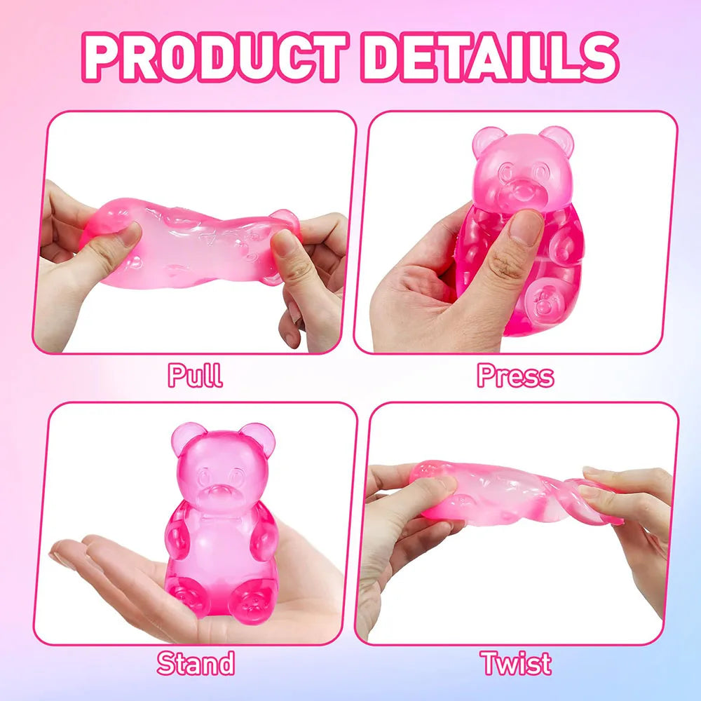 Schylling Needoh Bear Squishy Sensory Fidget Toy Stress Relief Anxiety Sensory Tool for Focus ADHD & Calming Office Desk Gadget