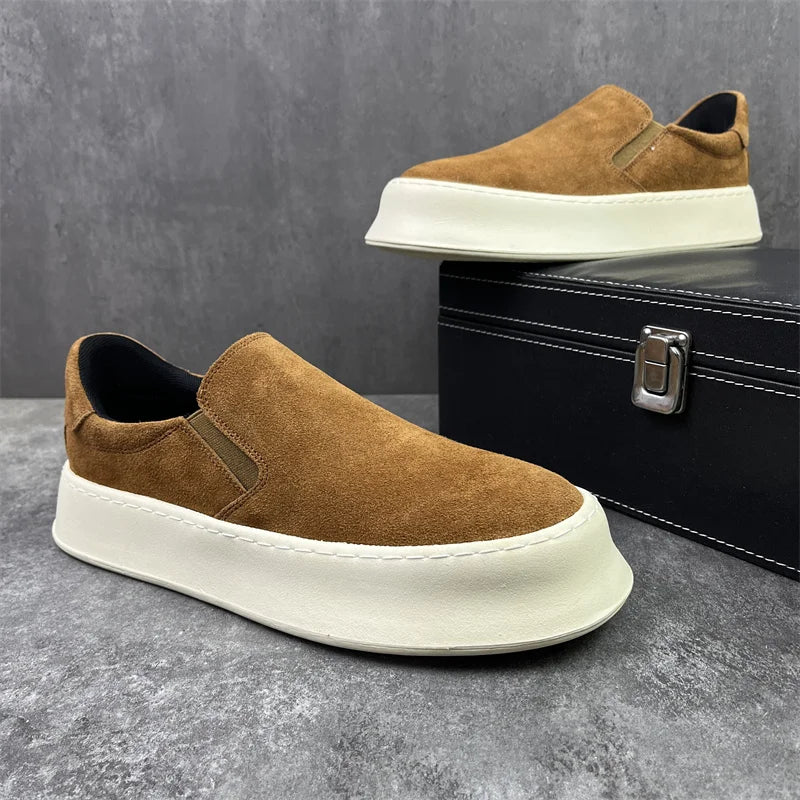 Fashion Slip on Mens Casual Shoes Outdoor Walking Footwear Breathable Lightweight Loafers Comfort Lazy Driving Shoes Board Shoes