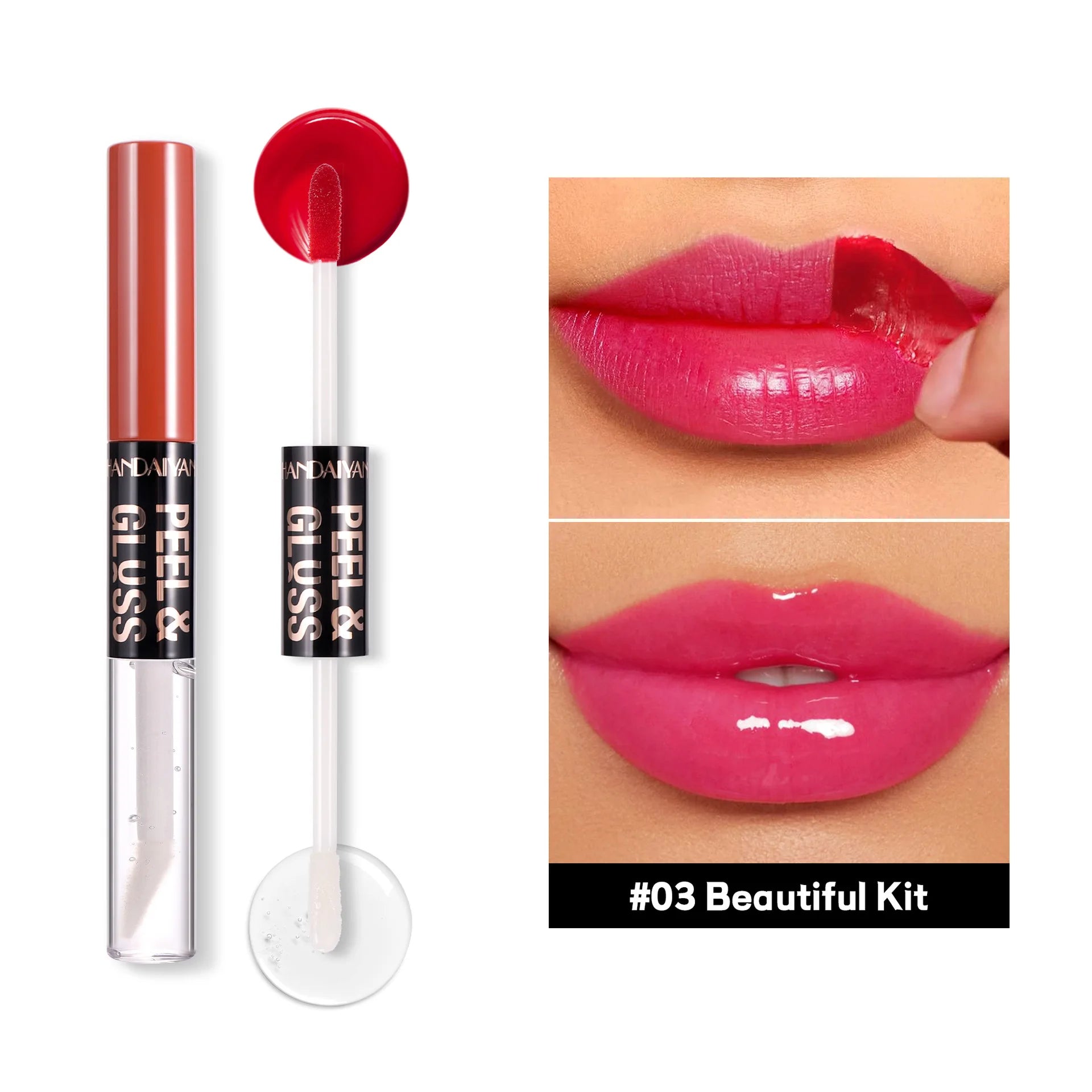 HANDAIYAN Matte Peel-Off Lip Stain Waterproof Transfer-Proof & Moisturizing 2-in-1 | Long-Lasting Lip Gloss & Lipstick