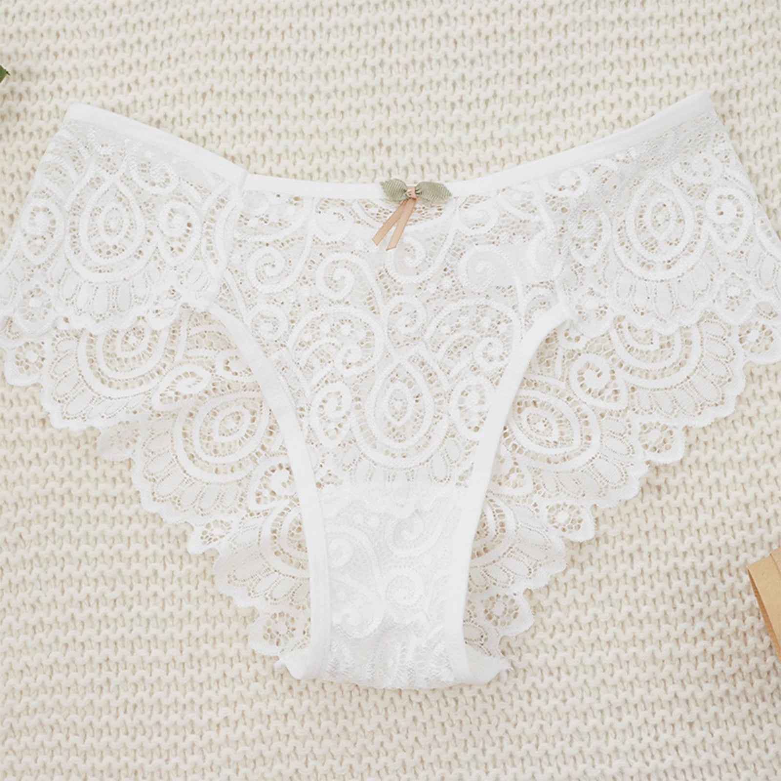 Lingerie Sexy Underwear Lace Panties Female Water Drop Sexy Mid-waist Underwear Exquisite Crotchless Shorts Solid Lingerie