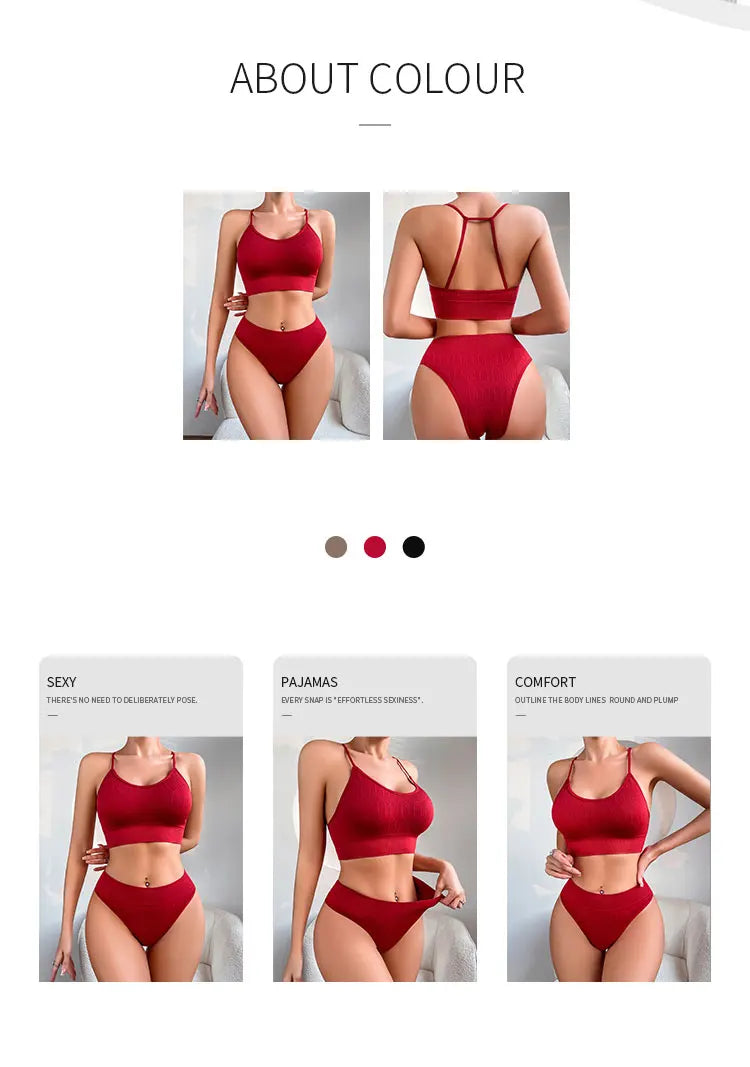 Women Panties And Bras Set 2pcs Seamless Sexy Low Rise Underwear Set Push Up Bras Comfortable Hot Sale Sexy Lingerie Set
