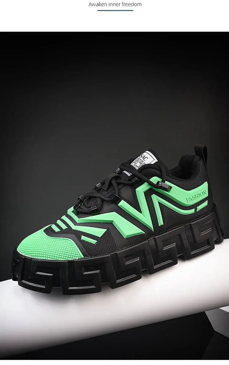 Men's Casual Sports Shoes, Fashionable Thick Soled Skateboarding Shoes, Trendy and Comfortable Men's Shoes Suitable for Outdoor