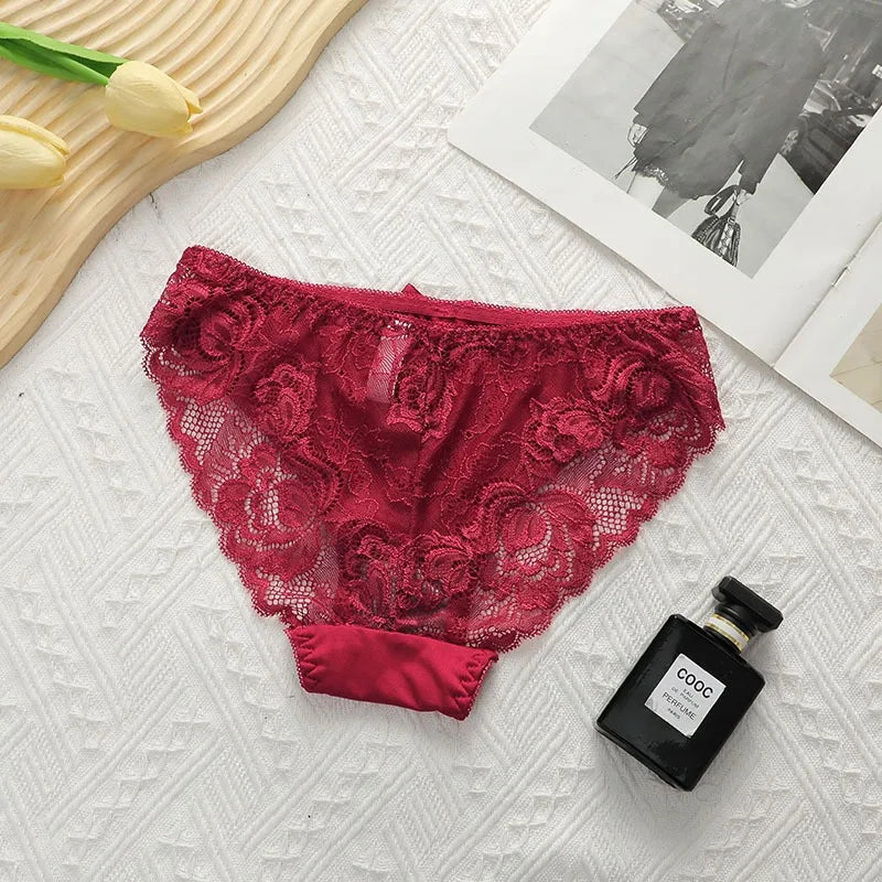 2Pieces Bras and Panty Sets Sexy Lace Transparent Floral Clothing Underwire Push Up Lingeries For Woman