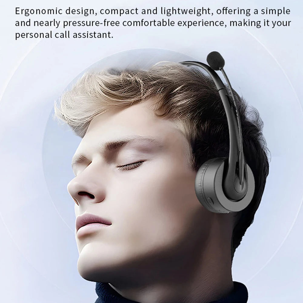 Bluetooth 5.3 Truck Driver Headset Wireless With Noise-cancelling Microphone Wireless Headphones For Mobile And PC Stereo
