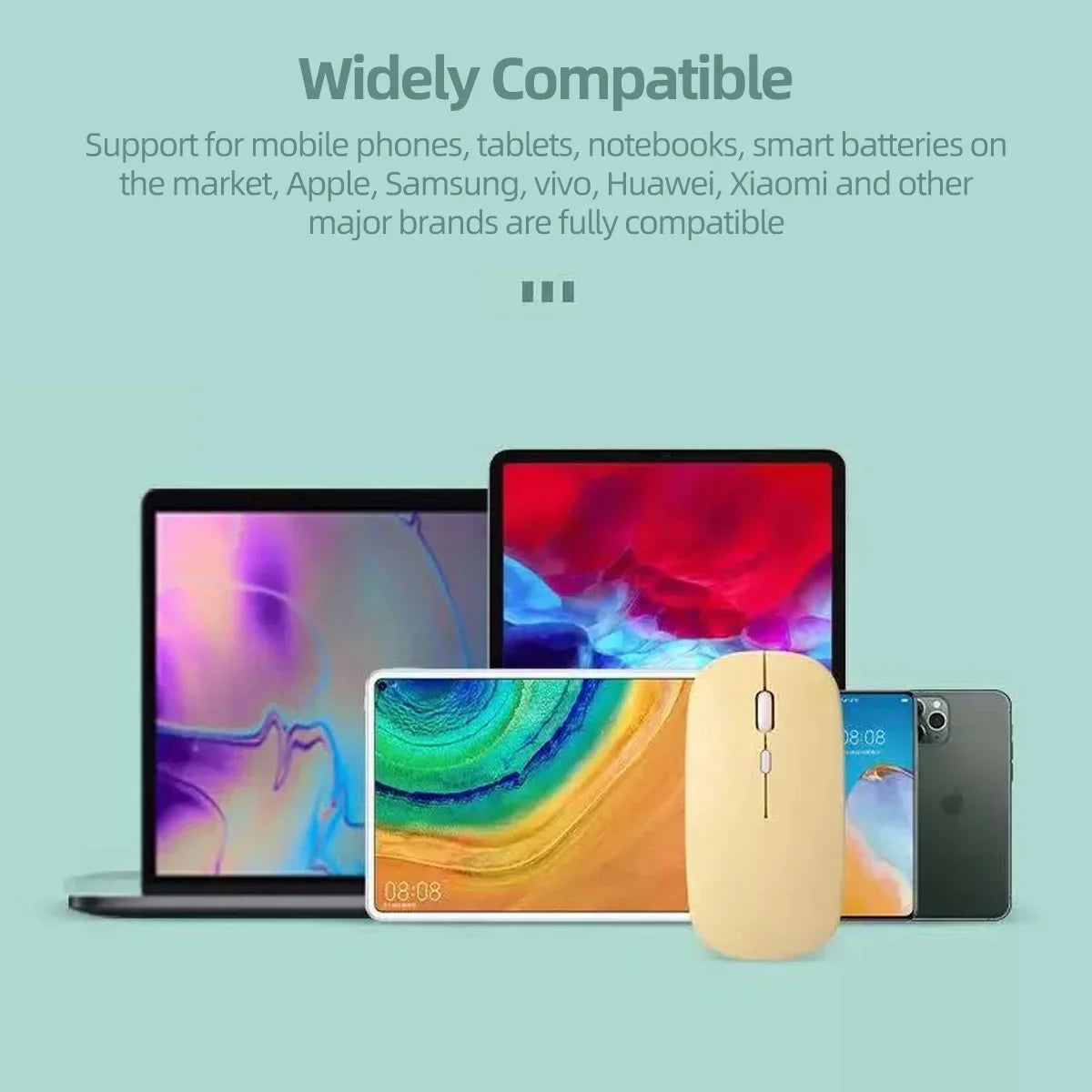 Wireless Bluetooth-compatible Mouse Portable Ergonomic Computer Mice For Laptop iPad Tablet PC Mobile Phone Office Gaming Mouse