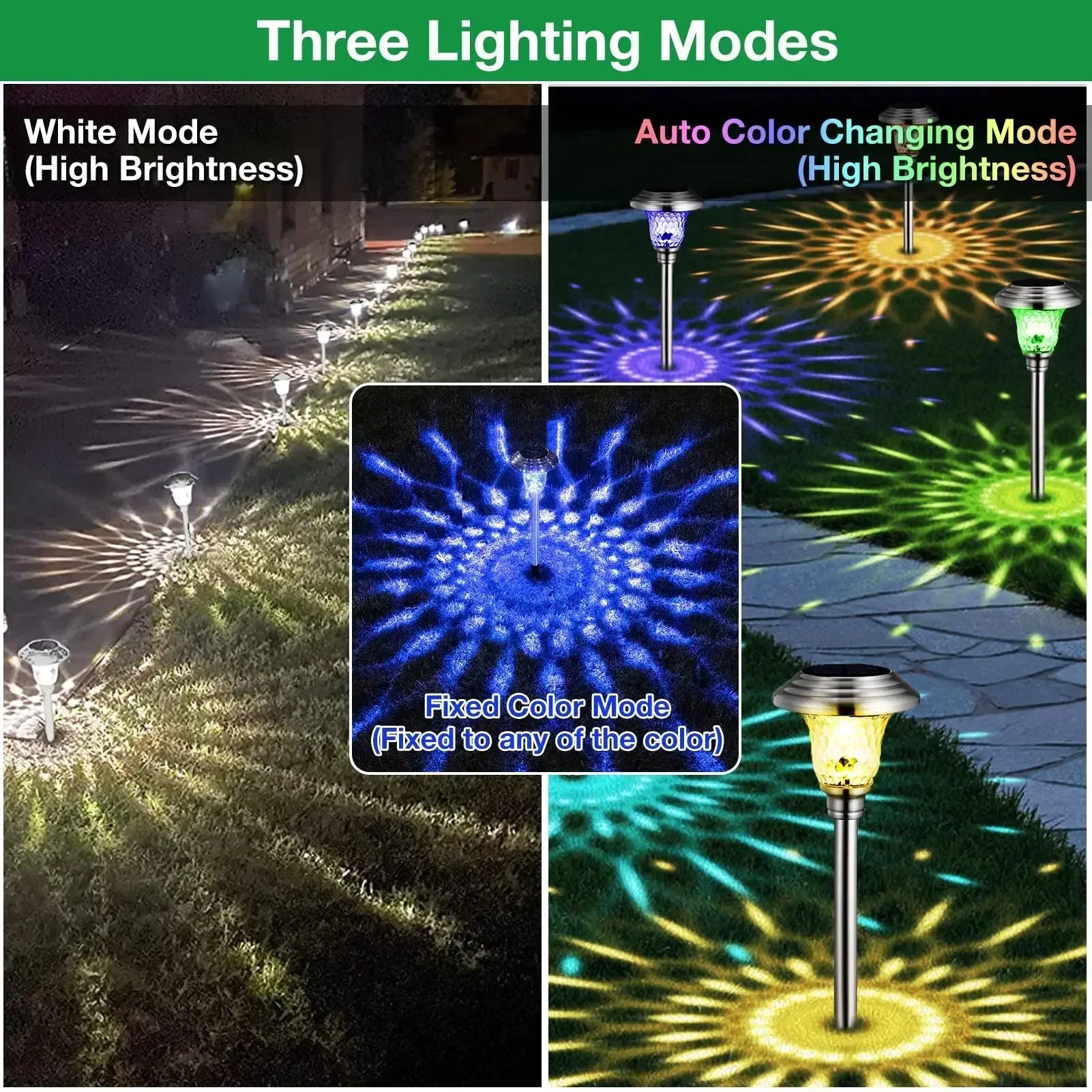 Solar Outdoor Lights New Garden Lamps Powered Waterproof Landscape Path for Yard Backyard Lawn Patio Decorative LED Lighting