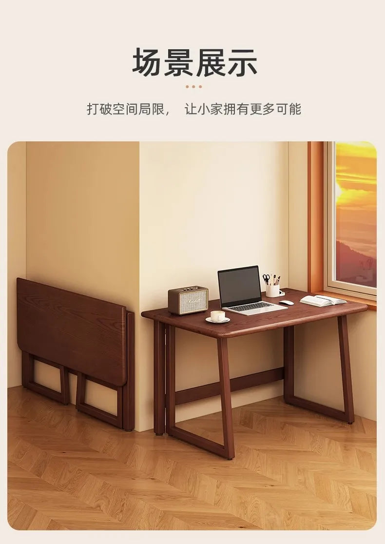 Small apartment folding desk integrated against the wall rectangular table rental room folding computer desk