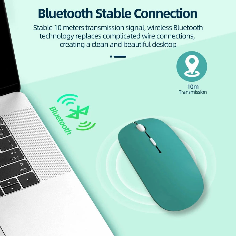 Bluetooth-compatible Mouse Wireless Mouse Silent Computer Mice Portable Working Gaming Mouse For Laptops iPad Tablet PC Computer