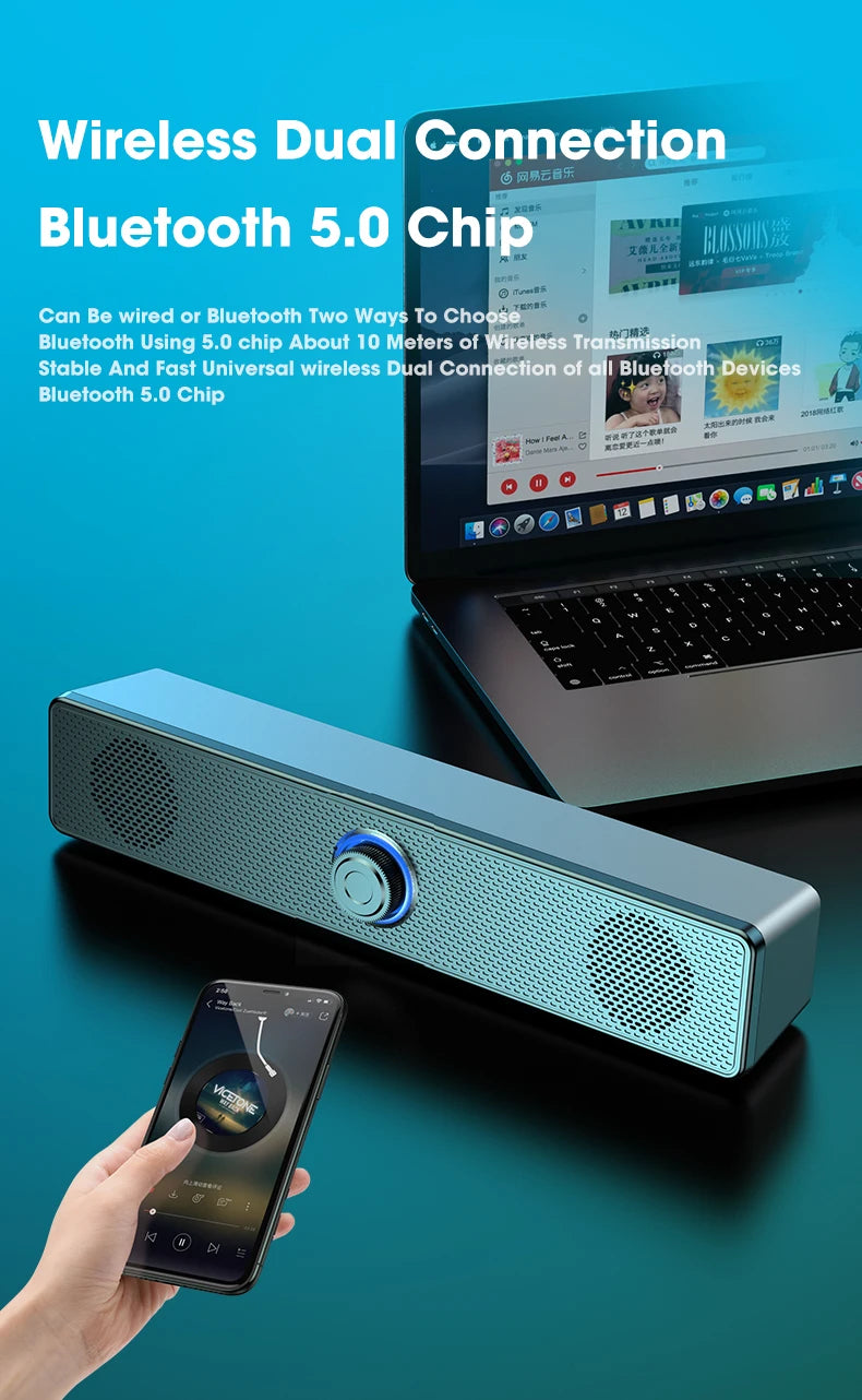 Bluetooth 4D Surround Speaker Home Theater Sound System Computer Soundbar For TV Subwoofer Wired Stereo Strong Bass