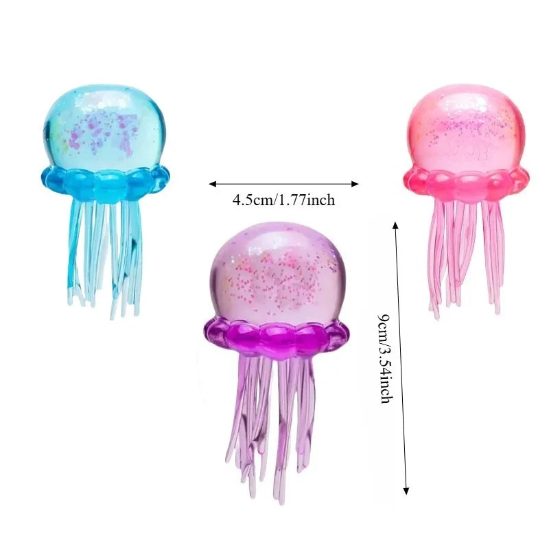 Needoh Jellyfish Maltose Squishy Toy Soft Colors Cute Jelly Fish Modeling Stress Relief Relax Fun Toy for Friends Gifts