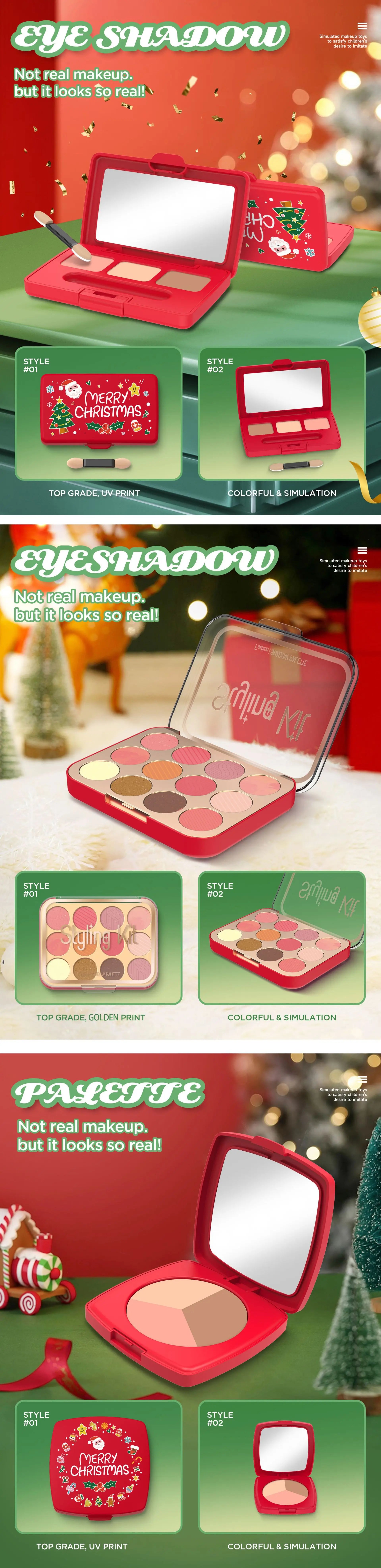 Kids Xmas Simulation Cosmetics Set Pretend Makeup Toys Girls Play House Simulation Make up Educational Toys for Girls Fun Game