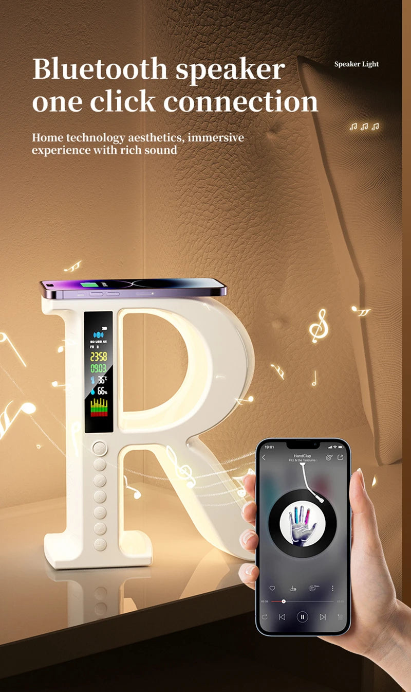 Bluetooth Speakers Wireless Charger with Portable Small Mini Speaker Color Atmosphere Lamp Multifunctional Rgb Night Light