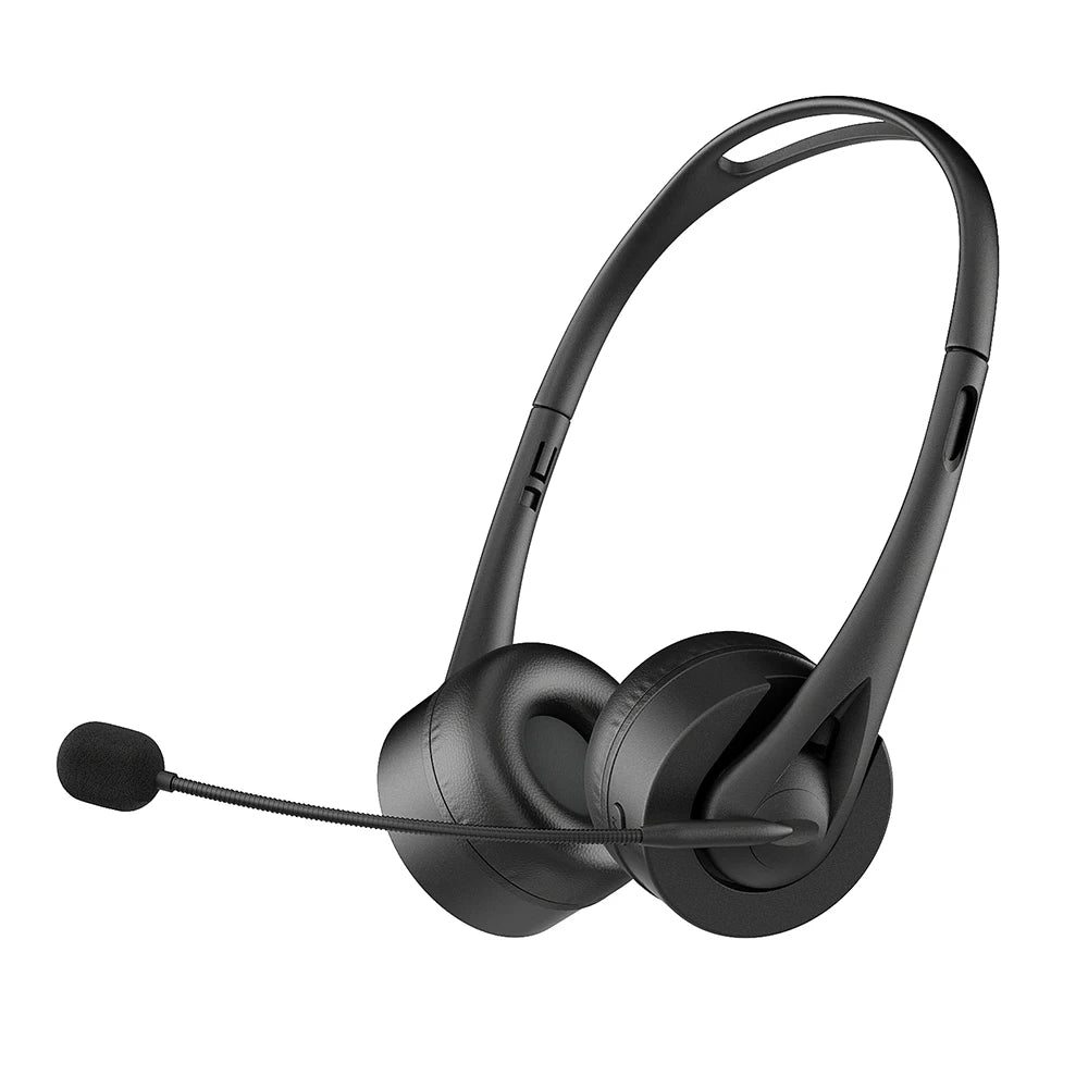 Bluetooth 5.3 Headphone With Mic Noise Reduction Hands-Free Call HiFi Lossless Wireless Headset For Call Center Office PC Laptop