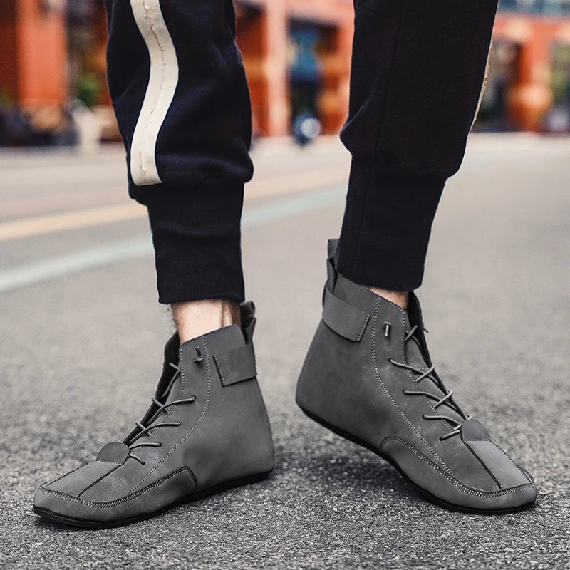 Men's Shoes Non Slip Walking Flats Comfortable Thin Bottom Lace Up Casual Shoes for Men Work Office Driving Shoes Men Footwear