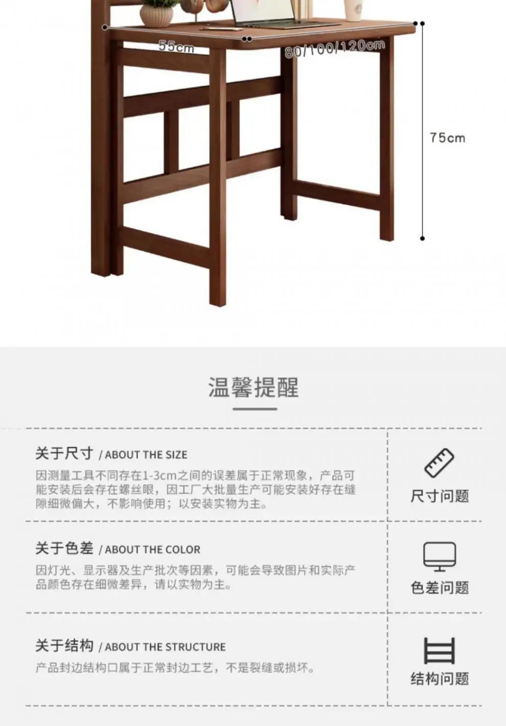 Folding desk, student home computer desk, bedroom small apartment study table, bedside writing desk, simple table