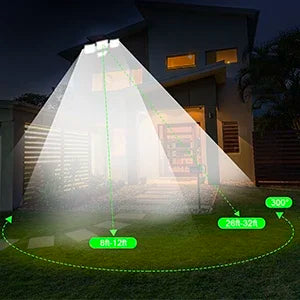 Solar Outdoor Lights 278LED IP65 Waterproof Motion Sensor Security Lights with Remote Control Solar Wall Lamp for Garden