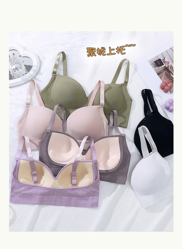 Sexy Women Bra Panties Set G-String Sports Bra Crop Top Seamless Underwear Fitness Bra Top Thongs Female Lingerie Set Intimates