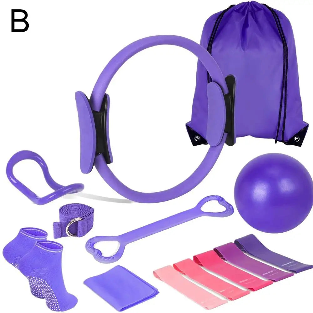 13Pcs/Set Yoga Pilates Fitness Kit Portable Professional Training Equipment Weight Loss Body Shaping Home Fitness Tools
