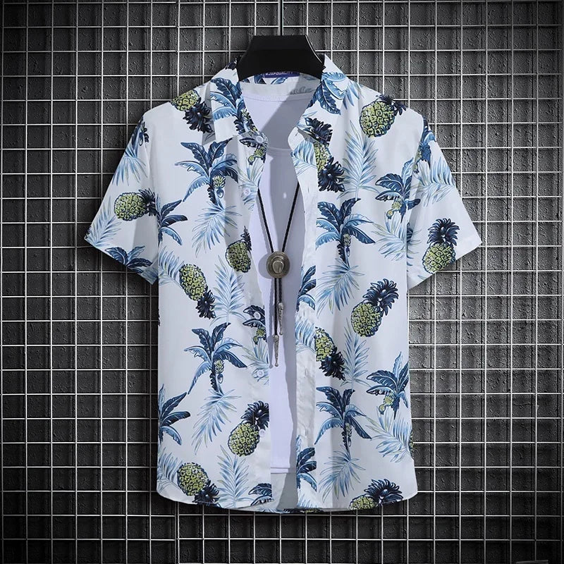 Summer Plus Size Men's Shirt 3D Print Hawaiian Shirts Button Up Beach Vacation Shirts Short Sleeve Shirts Casual Shirts For Men